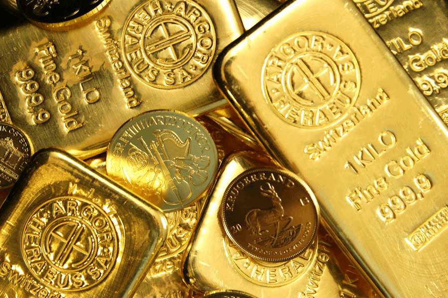 Gold bullion and gold bars